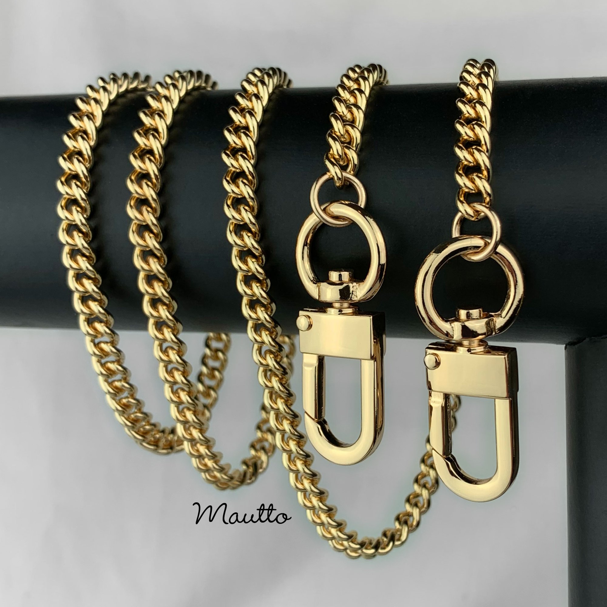 GOLD Chain Purse Strap - Mini Classy Curb Chain - 1/4 Wide